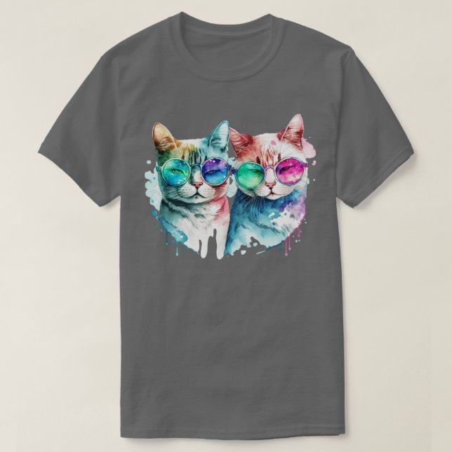 Vattenfärgat katt t shirt (Design framsida)