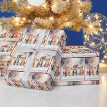Vattenfärgat katter med vinter-hattar presentpapper<br><div class="desc">Vattenfärgkatter sitta i snö med snöflingor</div>