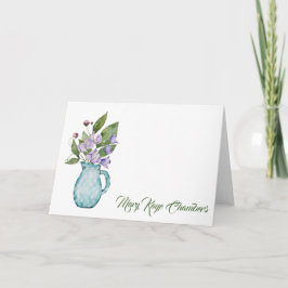 Vattenfärgat Lila Sweet Pea Flowers Note Card Anteckningskort
