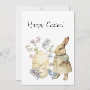 Vattenfärgat Påskägg och bunny Tack Kort