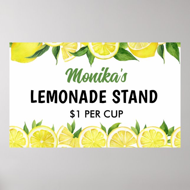 Vattenfärgat Personlig Lemonade stativ Poster (Framsidan)