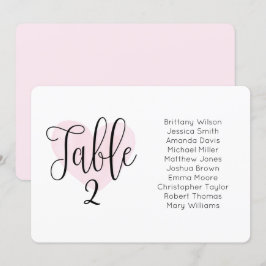 Vattenfärgat rosa hjärta.  sittplatsplan för bröll inbjudningar