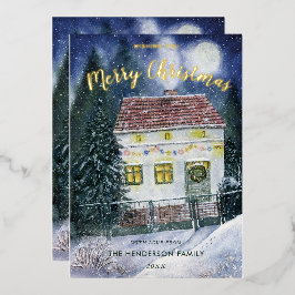 Vattenfärgat Snö täckt av det aktiva beståndet