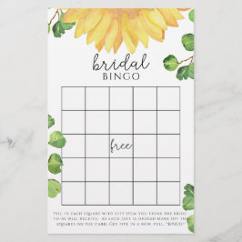 Vattenfärgat solrosspel möhippa bingo-spel