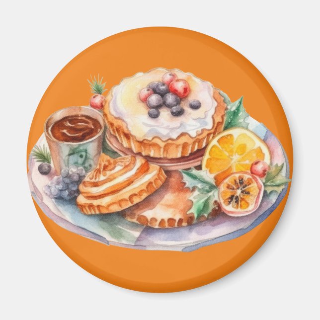 Vattenfärgat sötat Trett Magnet (Framsidan)