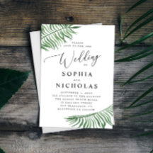 Vattenfärgat tropiskt botaniskt bröllop. Handflata