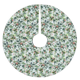 Vattenfärgat variegerat Winterberry Mönster Julgransmatta Borstad Polyester