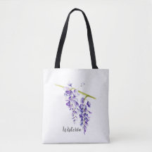 Vattenfärgat Wisteria botaniskt hälsningskort