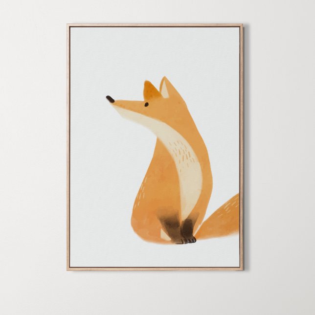 Vattenfärgat Woodland Fox Room Decor Poster (Watercolor Woodland Fox Room Decor, wild, animal prints, nursery decor)
