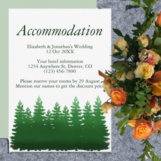 Vattenfärgat Woodland Gräs Bröllop-boende Tilläggskort (Skapare uppladdad)