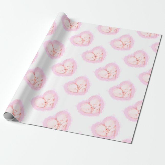 Vattenfärgbabyen kopplar samman baby presentpapper (Utrullad)