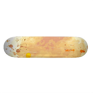 vattenfärgbakgrund old school skateboard bräda 21,6 cm