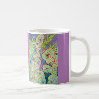 VattenfärgBegonia och Philodendron Kaffemugg