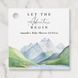 Vattenfärgberg - Låt äventyr börja Gåvor Etiketter