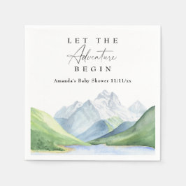 Vattenfärgberg - Låt äventyr börja Pappersservett