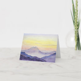Vattenfärgberg Notecard Kort
