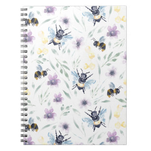 Vattenfärgbimönster Anteckningsbok