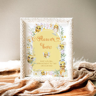 Vattenfärgbin Flower Pub Poster