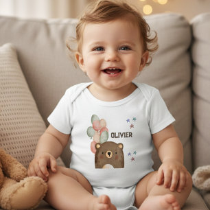 vattenfärgbjörn med ballonger Baby Bodykostymer T Shirt