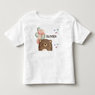 vattenfärgbjörn med ballonger Småbarn T-shirt