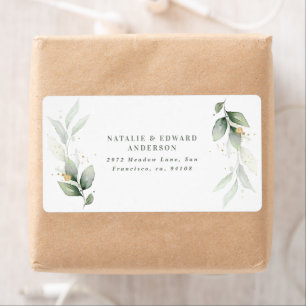 Vattenfärgblad, metalliskt guld, modernt fraktsedel