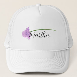 Vattenfärgblomma med ditt namn Truckerkeps