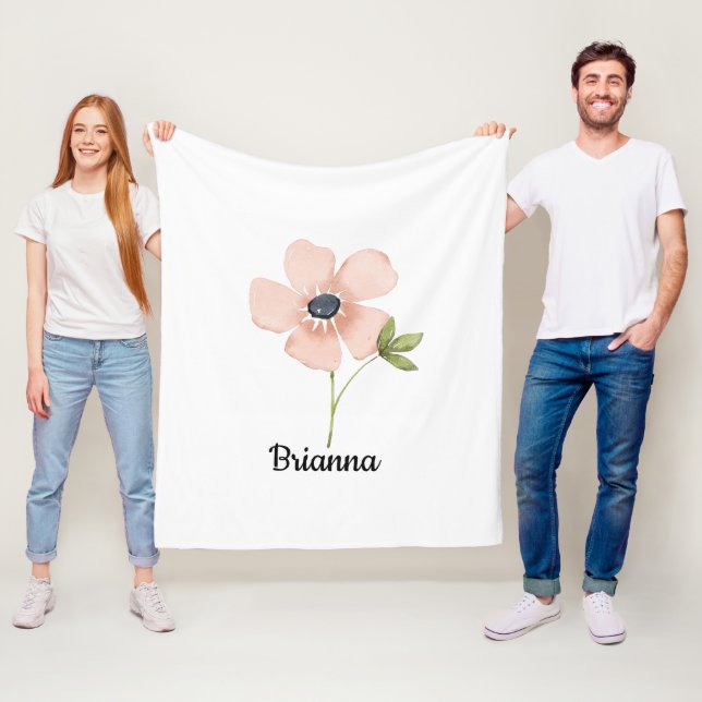 Vattenfärgblomma Namn i Rodnad Fleecefilt (På plats)