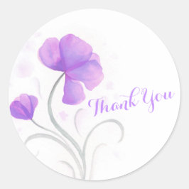 Vattenfärgblomma rosa bröllop tack för att du klis runt klistermärke