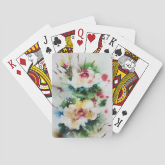 Vattenfärgblommabukett Casinokort