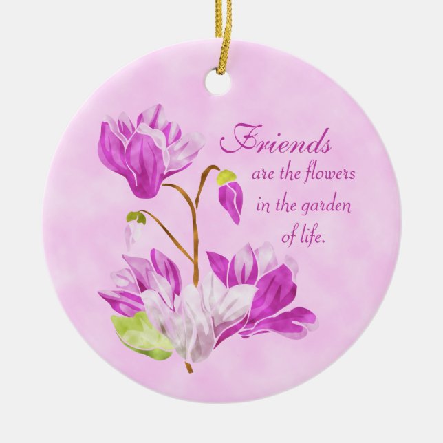 Vattenfärgblommaprydnad Julgransprydnad Keramik (Framsidan)