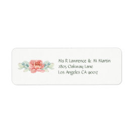 Vattenfärgblommiga Returetiketter Returadress Etikett