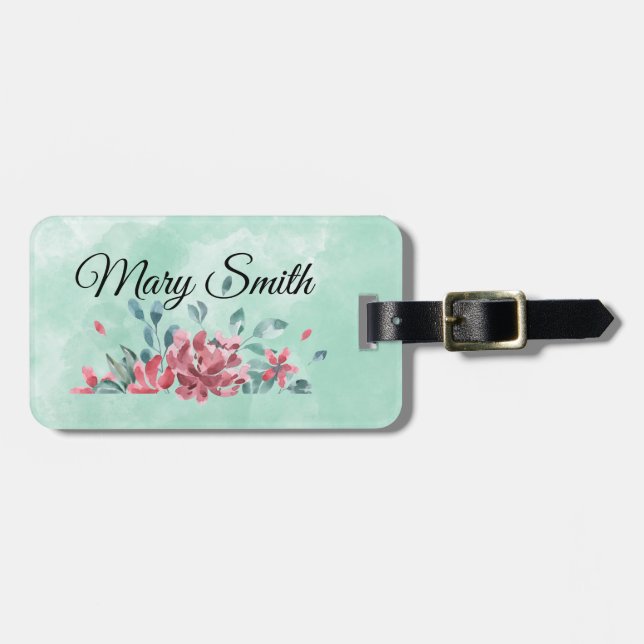 Vattenfärgblommigtdrömmar Bagagebricka (Horisontell Framsida)