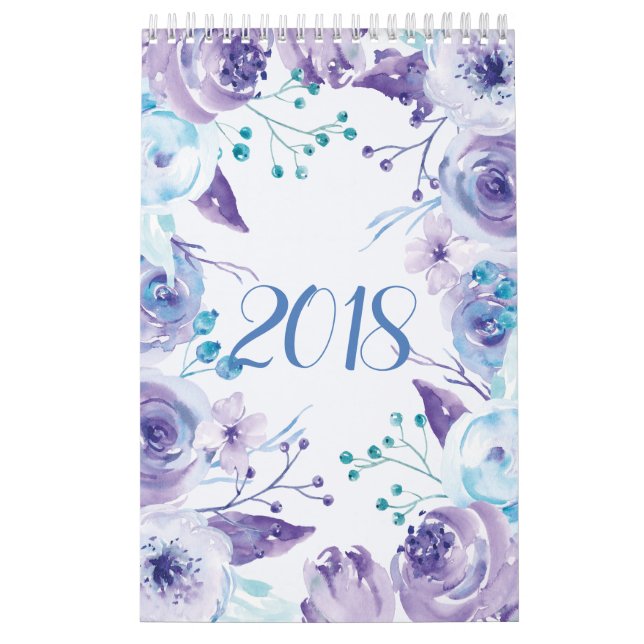 Vattenfärgblommigten arbeta i trädgården kalendern kalender (Omslag)