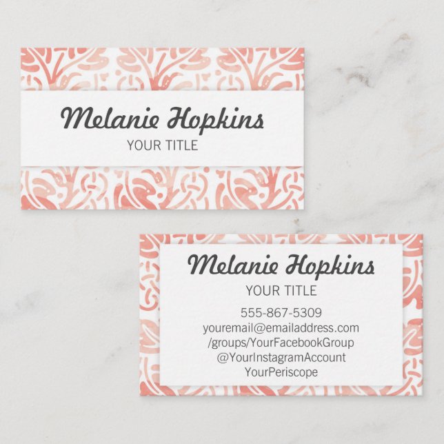 Vattenfärgblommigten belägger med tegel visitkort (Fram/baksida)