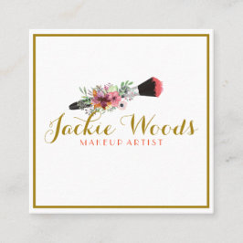 Vattenfärgblommigtvisitkort Fyrkantigt Visitkort