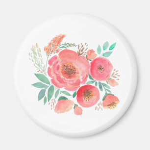 Vattenfärgblommor, bouquet. magnet