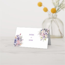 Vattenfärgblommor. Bröllop. Placeringskort