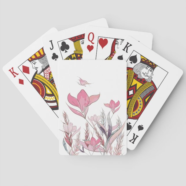 Vattenfärgblommor Casinokort (Baksidan)