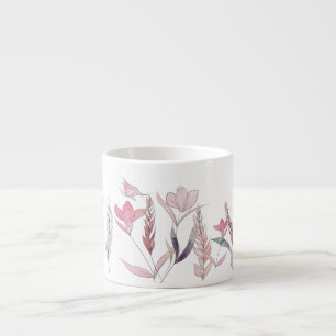Vattenfärgblommor Espressomugg