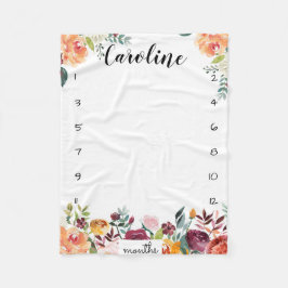 Vattenfärgblommor i lestone-tillväxtspåraren fleecefilt