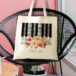 Vattenfärgblommor i musikpiano tygkasse