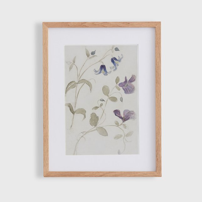 Vattenfärgblommor i vintage poster (Skapare uppladdad)