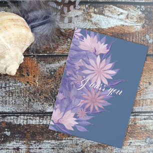 Vattenfärgblommor. Jag saknar dig Julkort