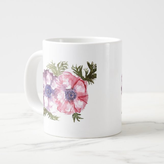 Vattenfärgblommor Jumbo Mugg (Framsida vänster)