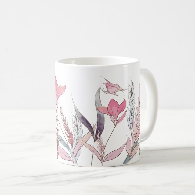 Vattenfärgblommor Kaffemugg (Framsida höger)
