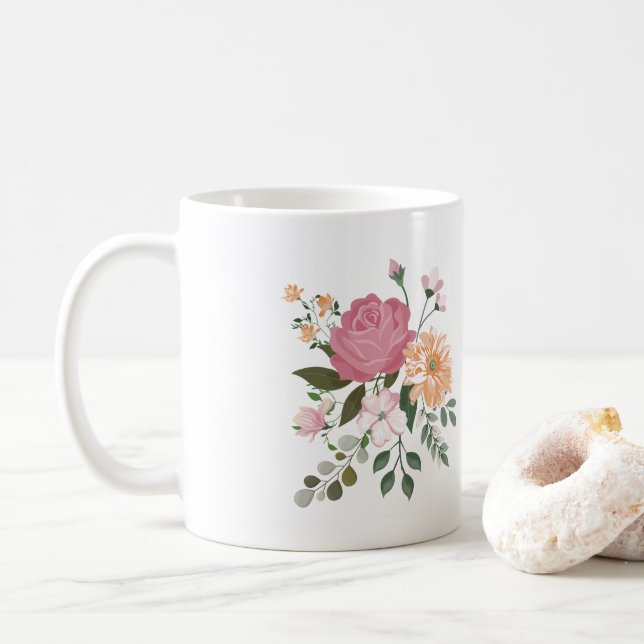 Vattenfärgblommor Kaffemugg (Med munk)