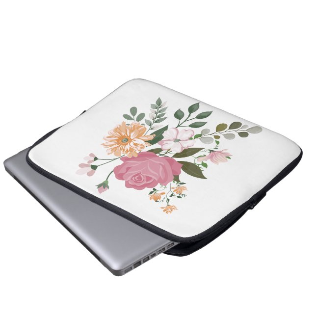 Vattenfärgblommor Laptop Fodral (Framre botten)