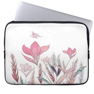 Vattenfärgblommor Laptop Fodral