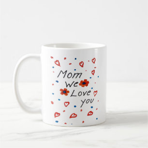 vattenfärgblommor lycklig mors dag handskriven kaffemugg