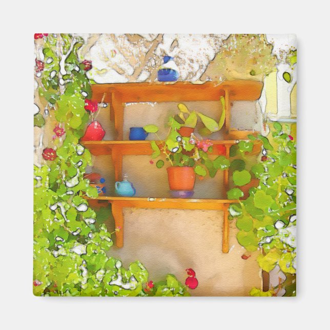 Vattenfärgblommor Magnet (Framsidan)